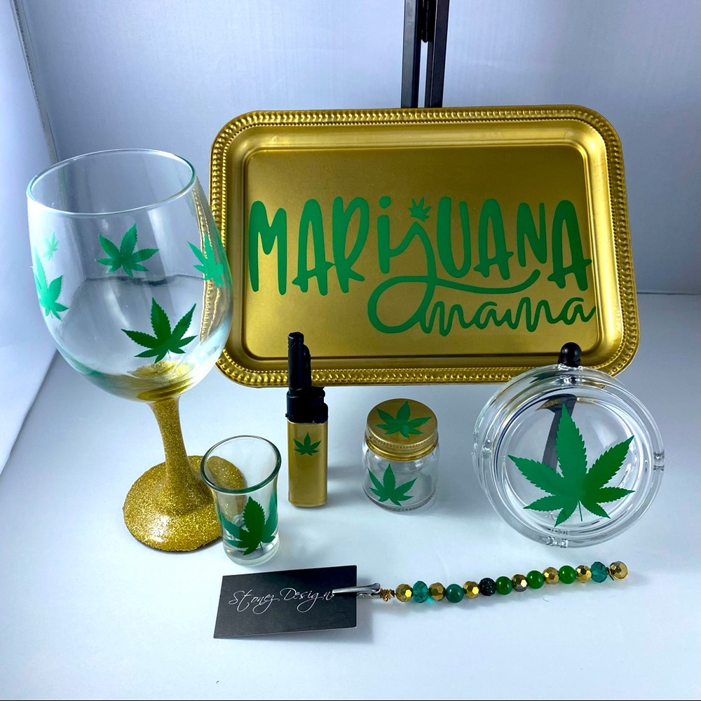Rolling tray set gift bundle